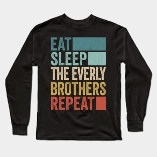 Funny Eat Sleep Everly Name Repeat Retro Vintage Long Sleeve T-Shirt